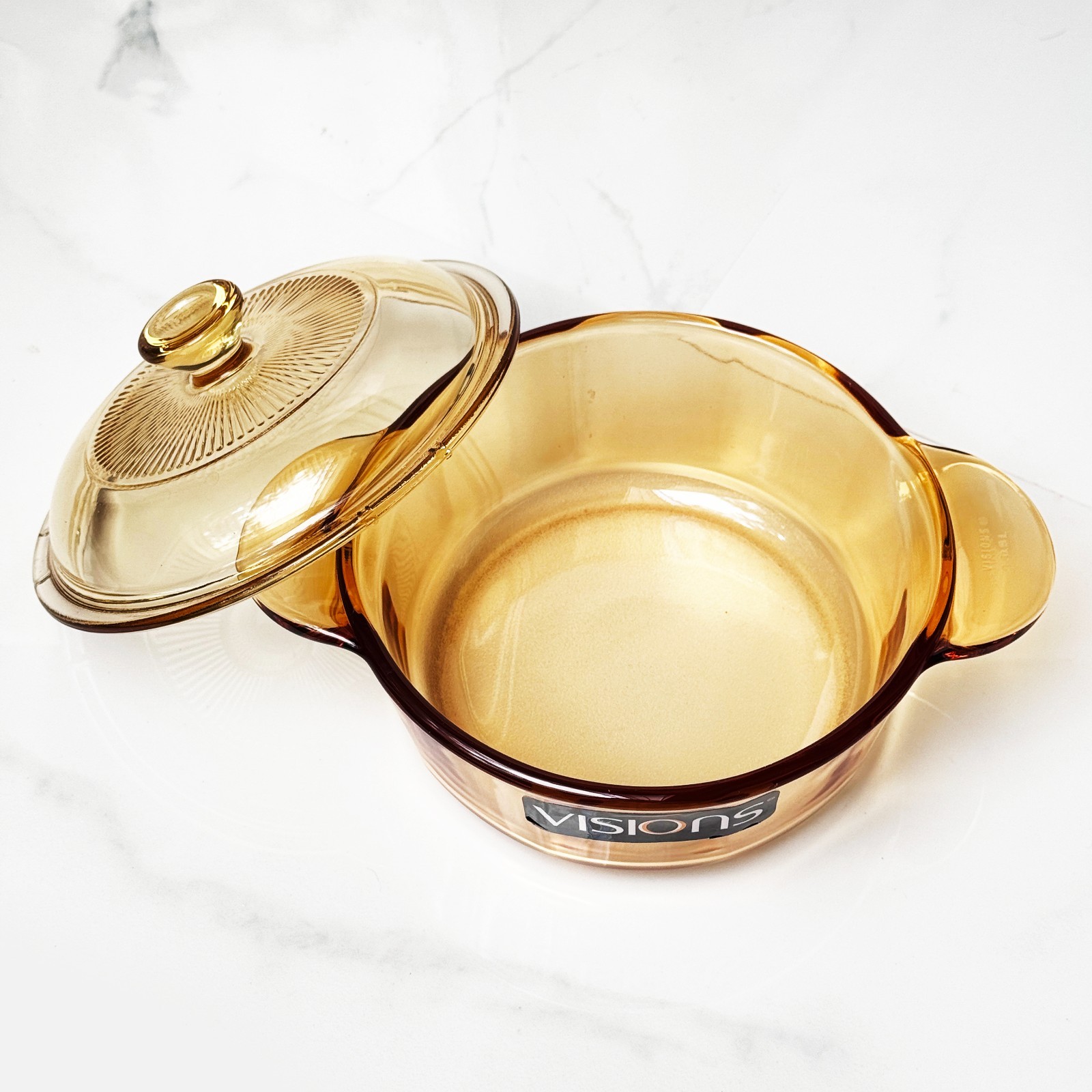 Visions Amber Yellow Pots Made in France w/Lids NEW 0.8L & 1.25L sold individual