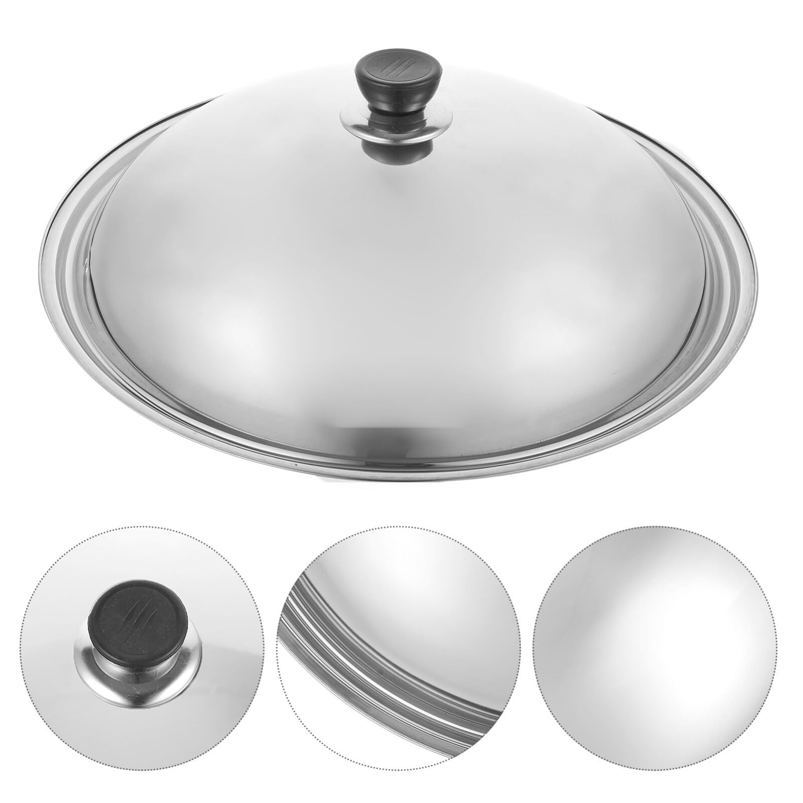 Stainless Steel Pot Lid 15 Inch Lid for Frying Pan Wok 15 Universal Pan Cover…