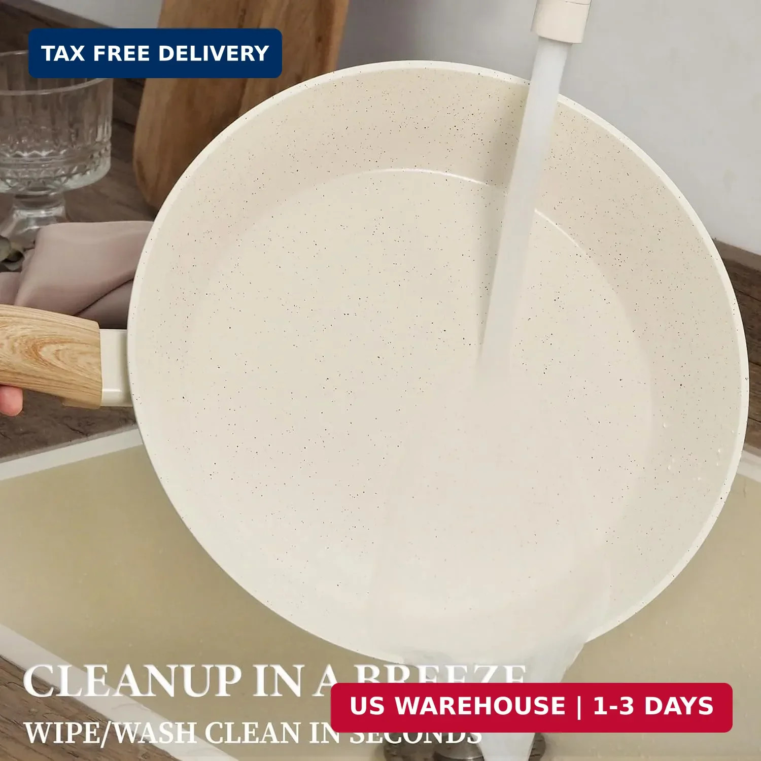 26Pcs Pots and Pans Nonstick Ceramic Cookware Set Nontoxic Kitchen Cooking Set w