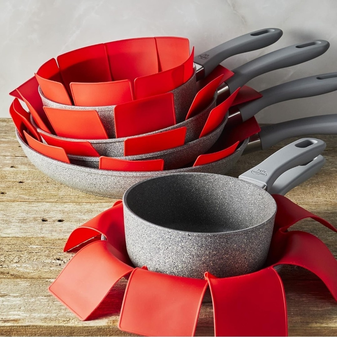 BALLARINI Silicone Cookware Pot And Pan Protectors 5 pc 15.7” Red Separators