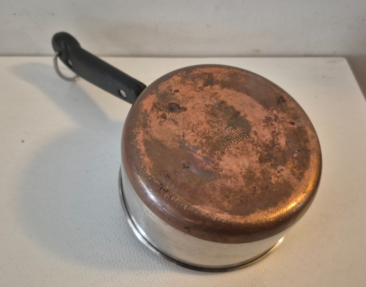 Vintage 3/4 Qt Revere Ware Saucepan with Lid – Copper Clad Bottom