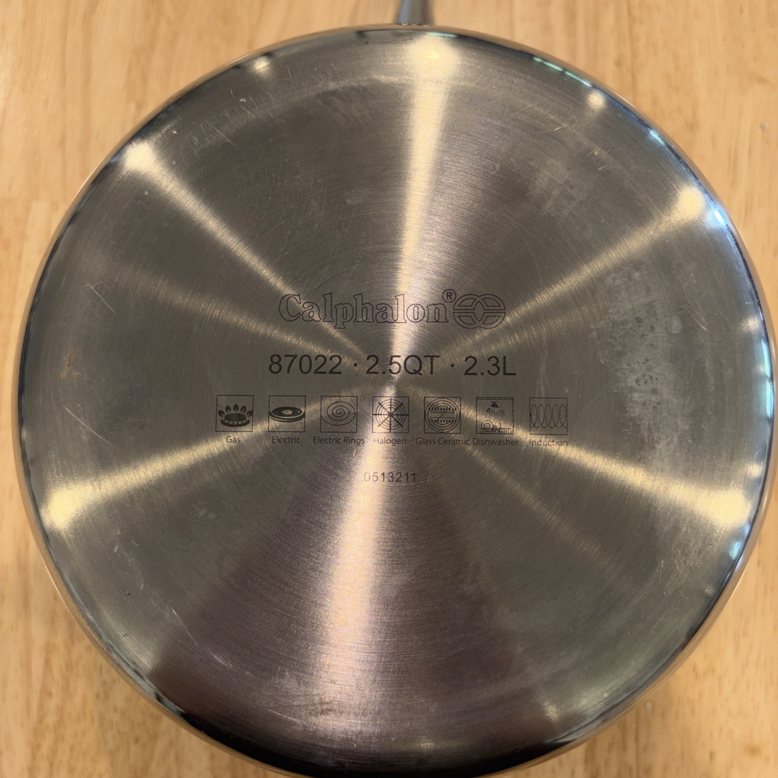 Calphalon Tri-Ply Stainless 2 Qt Saucepan 8702 Cookware Pan with Lid Used 1X EUC