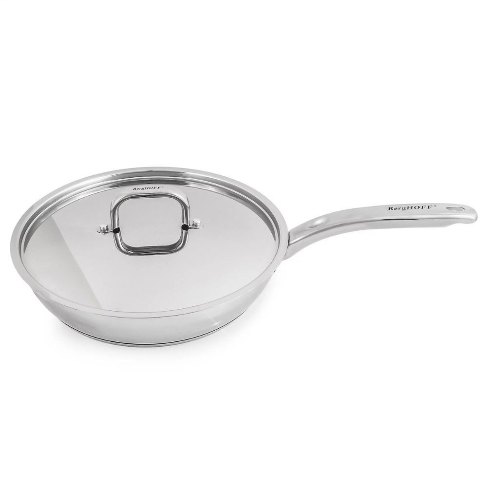 BergHOFF Belly Shape 4Pc 18/10 SS Skillet & Saucepan Set 3 Piece Set