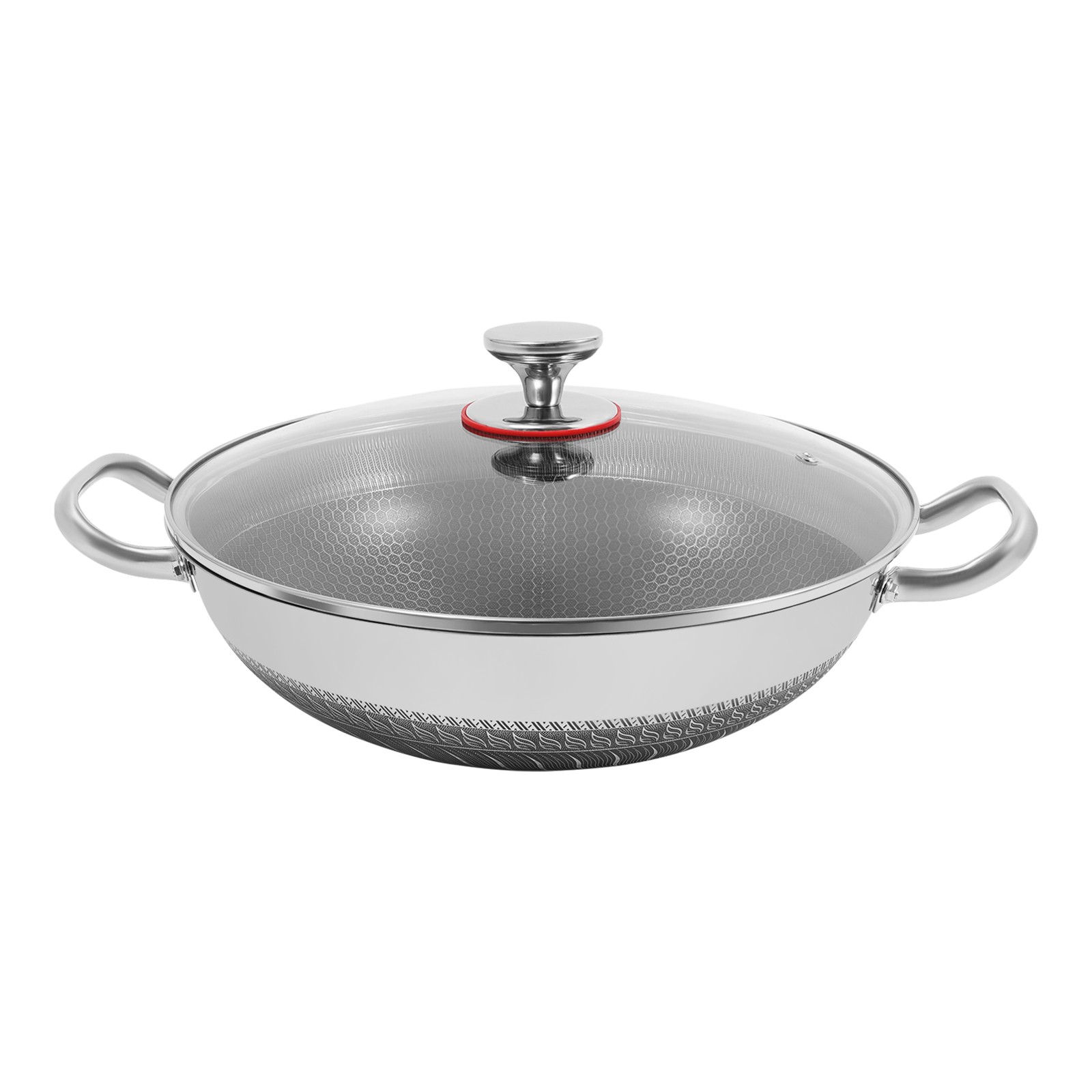 13.19*3.7in Skillet With Lid 14 Inch Non Stick Paella Pan SS Frying/Cooking Pan
