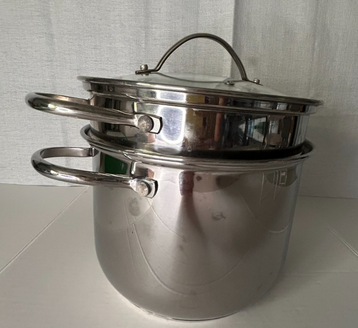 Tools of the Trade 8 Qt Stainless Steel Pasta Pot Steamer Insert Glass Lid Stock