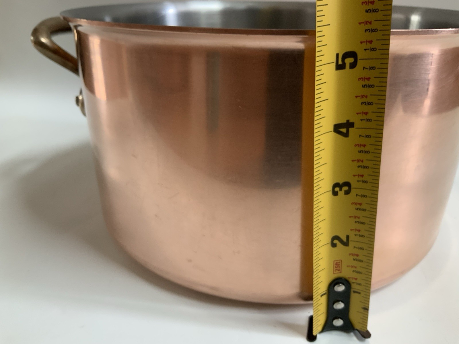 Williams Sonoma LARGE 5 QUART Copper Stock Pot Made in France 9.78 X 5.5’’T