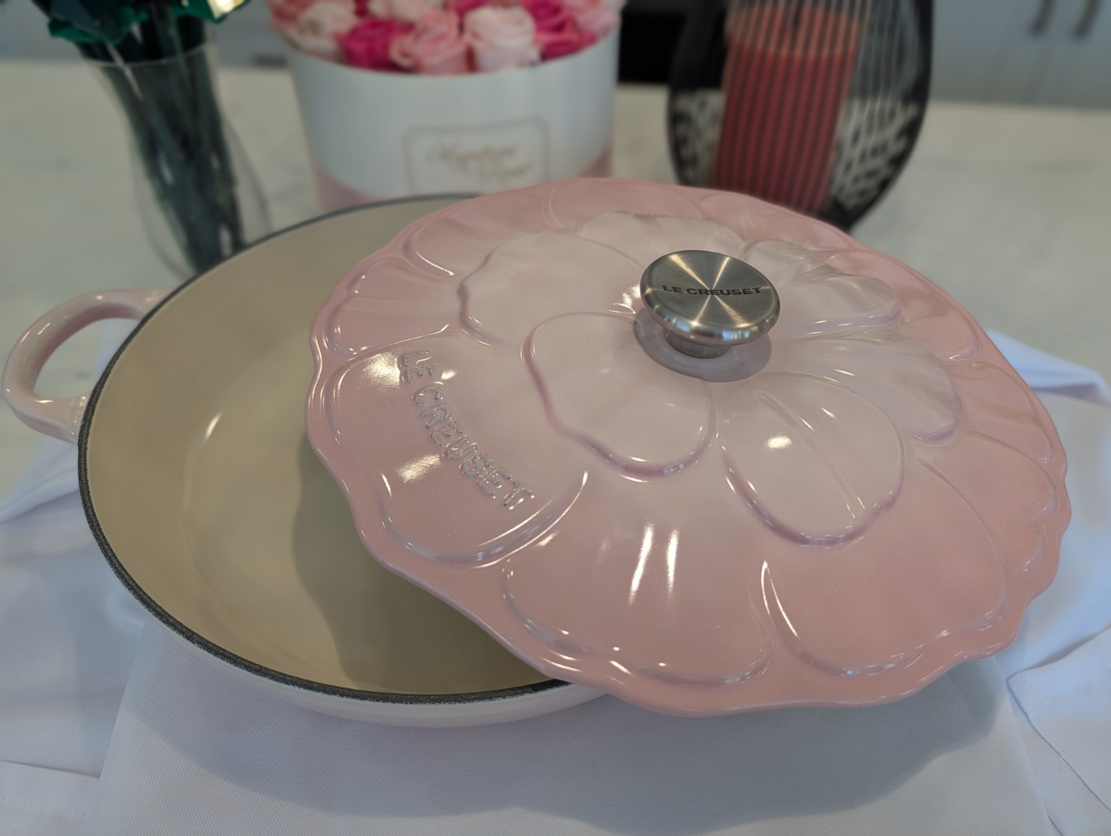 Le Creuset Signature Petal Braiser 2.25 qt Enameled Cast Iron Shell Pink