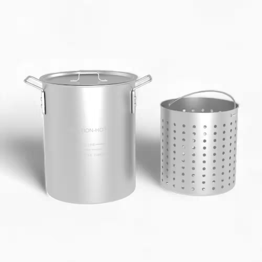 30 Qt. Aluminum Stock Pot with Strainer and Lid