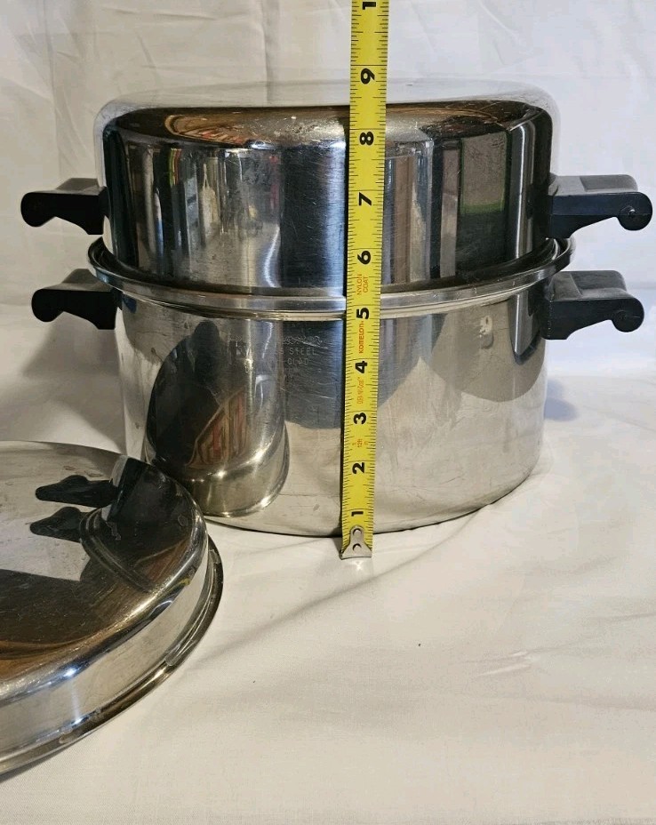Saladmaster 6.5 Qt Tri-clad Stainless Steel Dutch Oven Stockpot Fry Pan Lid 18-8