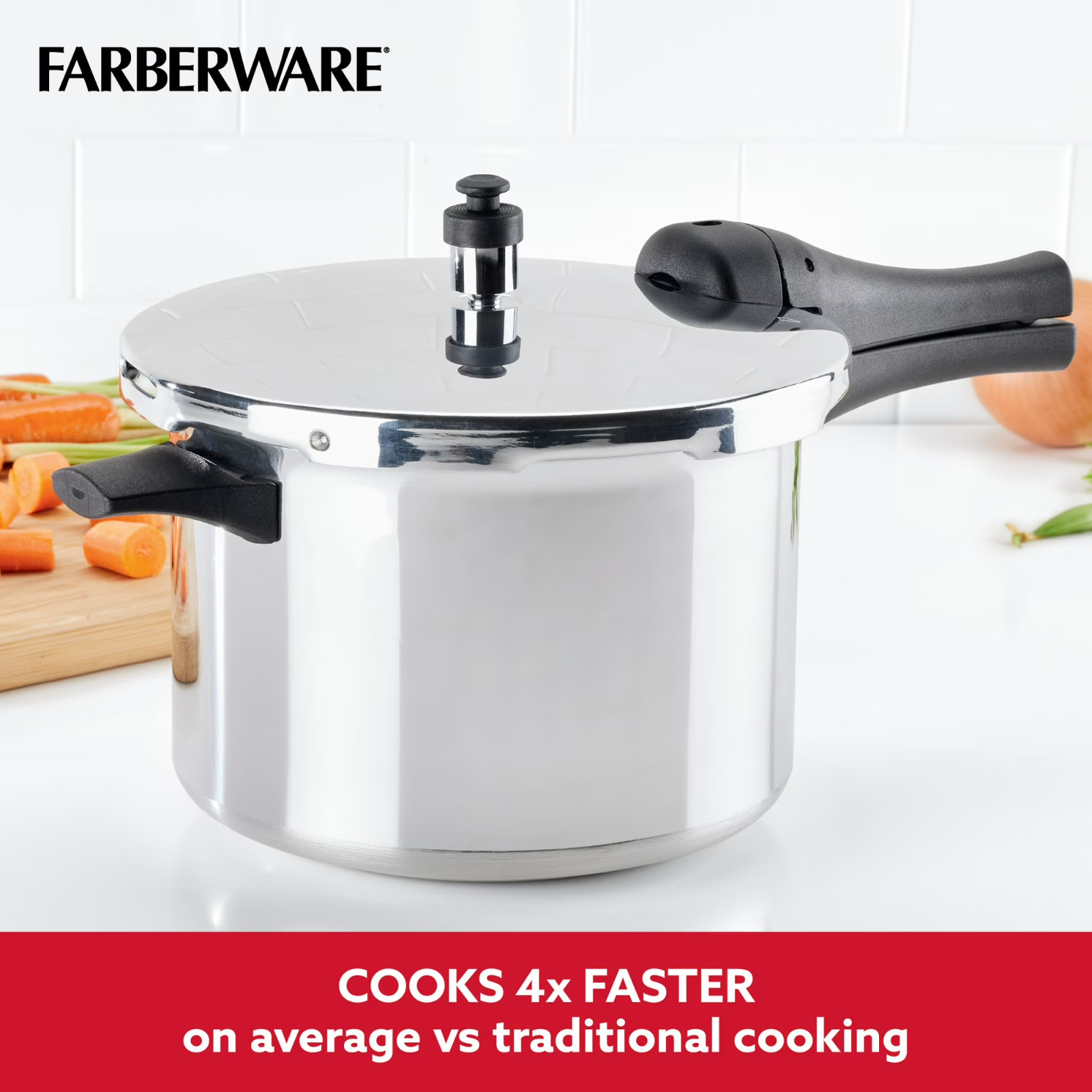 Farberware 6-Quart Aluminum Stovetop Pressure Cooker, Induction Ready