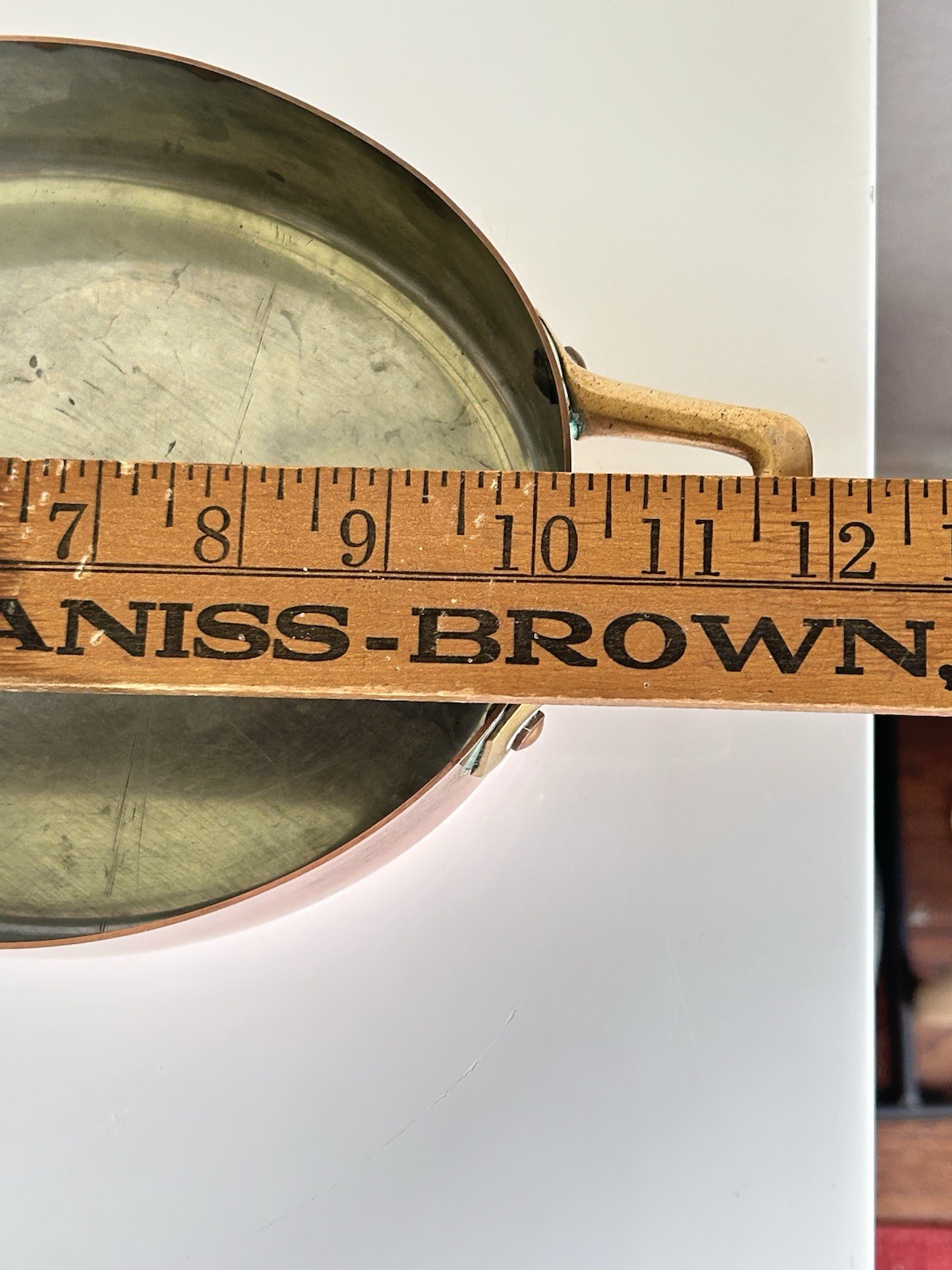Vintage Copper Tin Lined Brass Handle Gratin Pan Set 2 Cobre Made in Chile