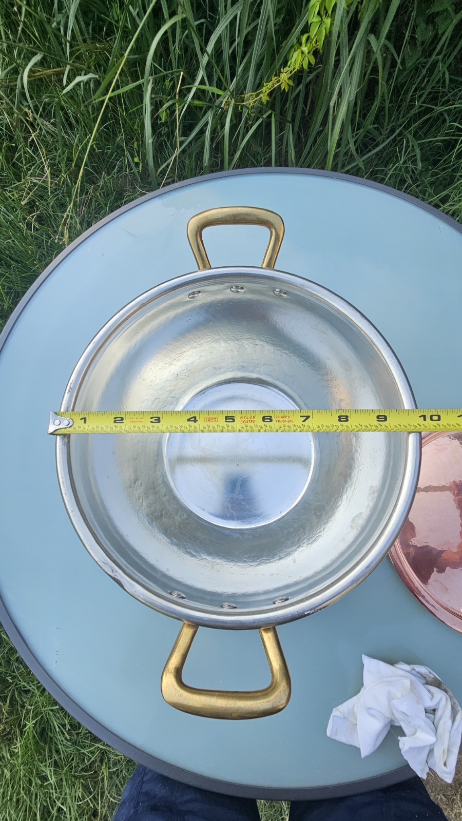 Ruffoni 7.5 Qt Historia Hammered Copper Stockpot w/Classic Brass Handles
