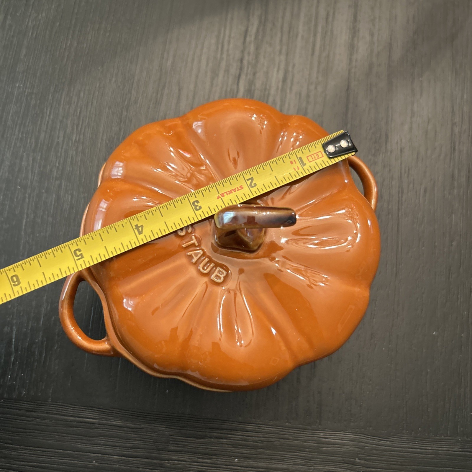 Staub Burnt Orange .5 Qt Pumpkin Cocotte Halloween Thanksgiving