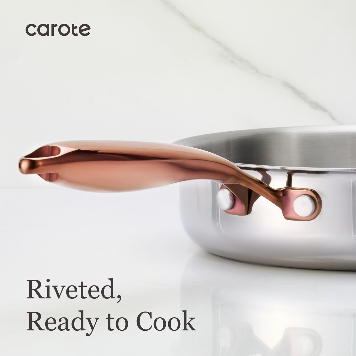 10” Stainless Steel Frying Pan with Stay-Cool Handle and Dishwasher Safe