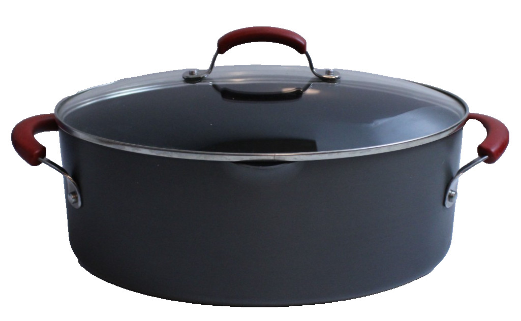 Rachel Ray Hard-Anodized 8 Quart Nonstick Oval Pasta Pot/Stockpot Lid,Pour Spout