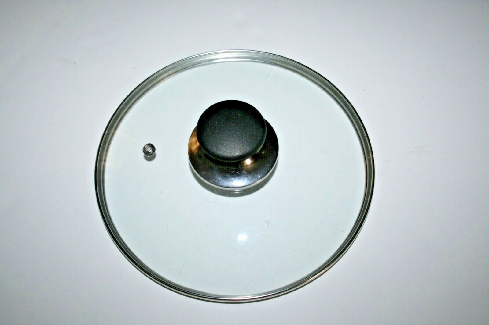 Universal Clear Glass 9″ Replacement Lid Only w Vent & Black Knob for Pot or Pan