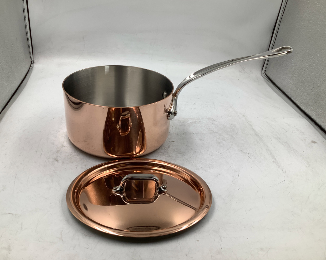 Mauviel M’Heritage 150 S Polished Copper & Stainless Steel Sauce Pan. 1.9 Qt