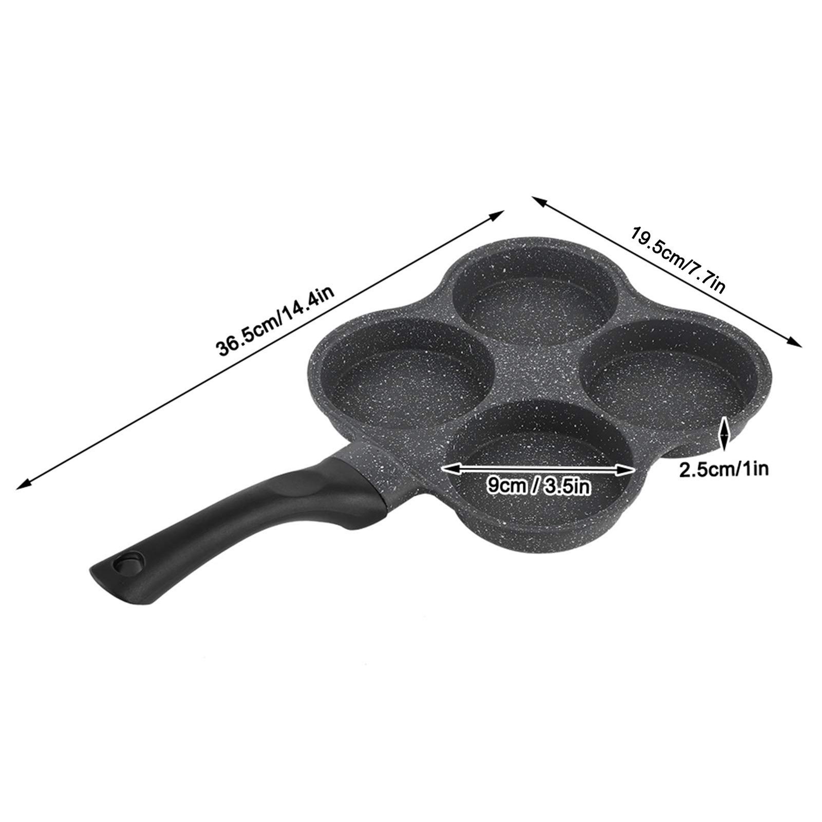 4-Cup Nonstick Egg Frying Pan, Aluminum Omelette Cooker with Even Heat Distri…