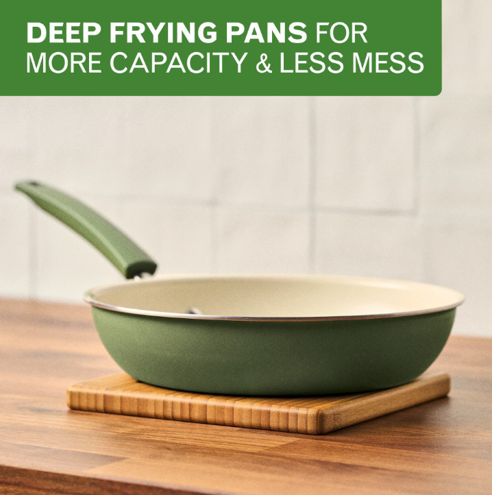 14 Piece Ceramic Nonstick Cookware Set with Cooking Tools, Dishwasher Safe,Green