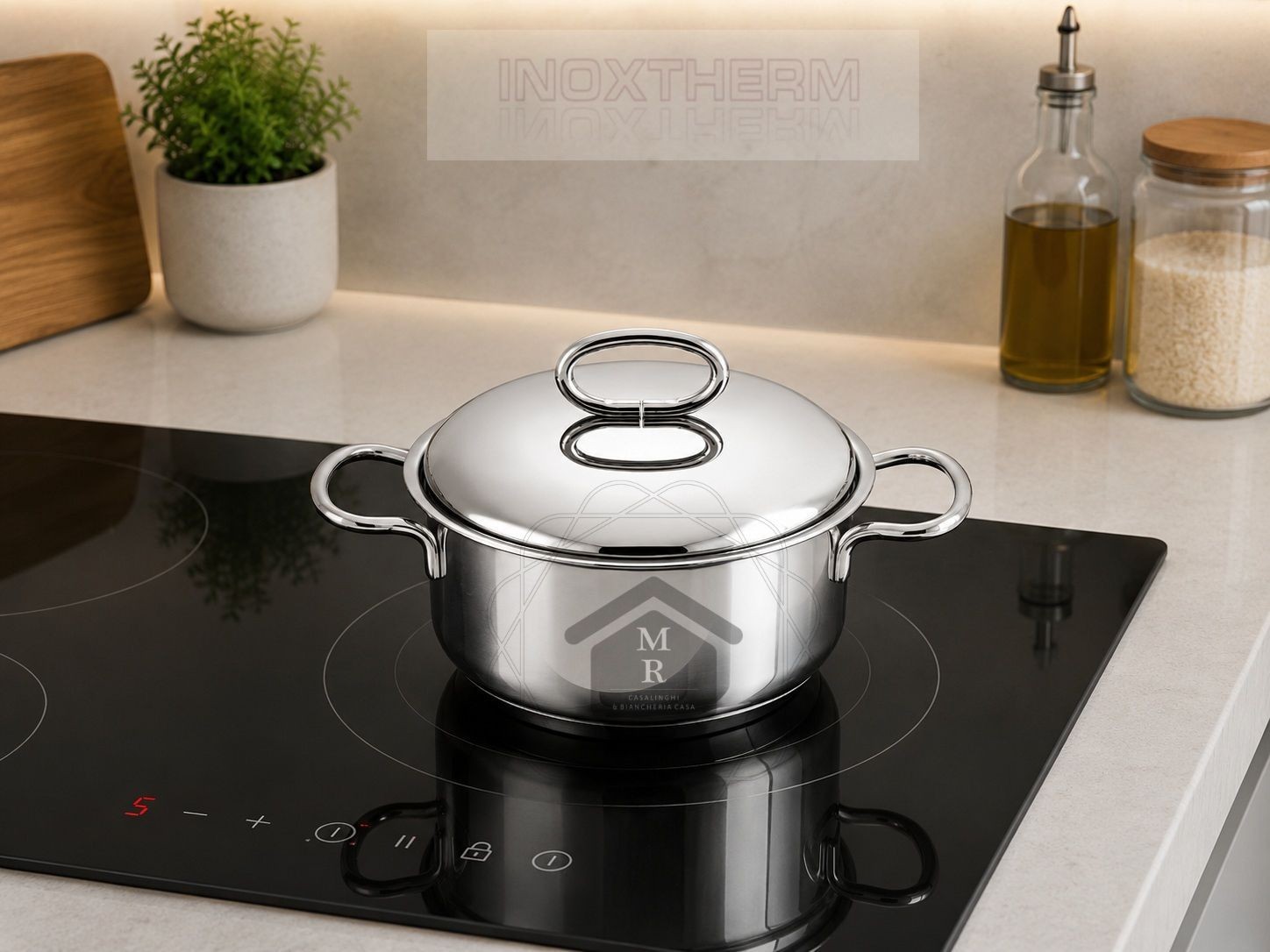 18/10 Stainless Steel Casserole Inoxtherm – Induction Bottom – Workshops Prandelli