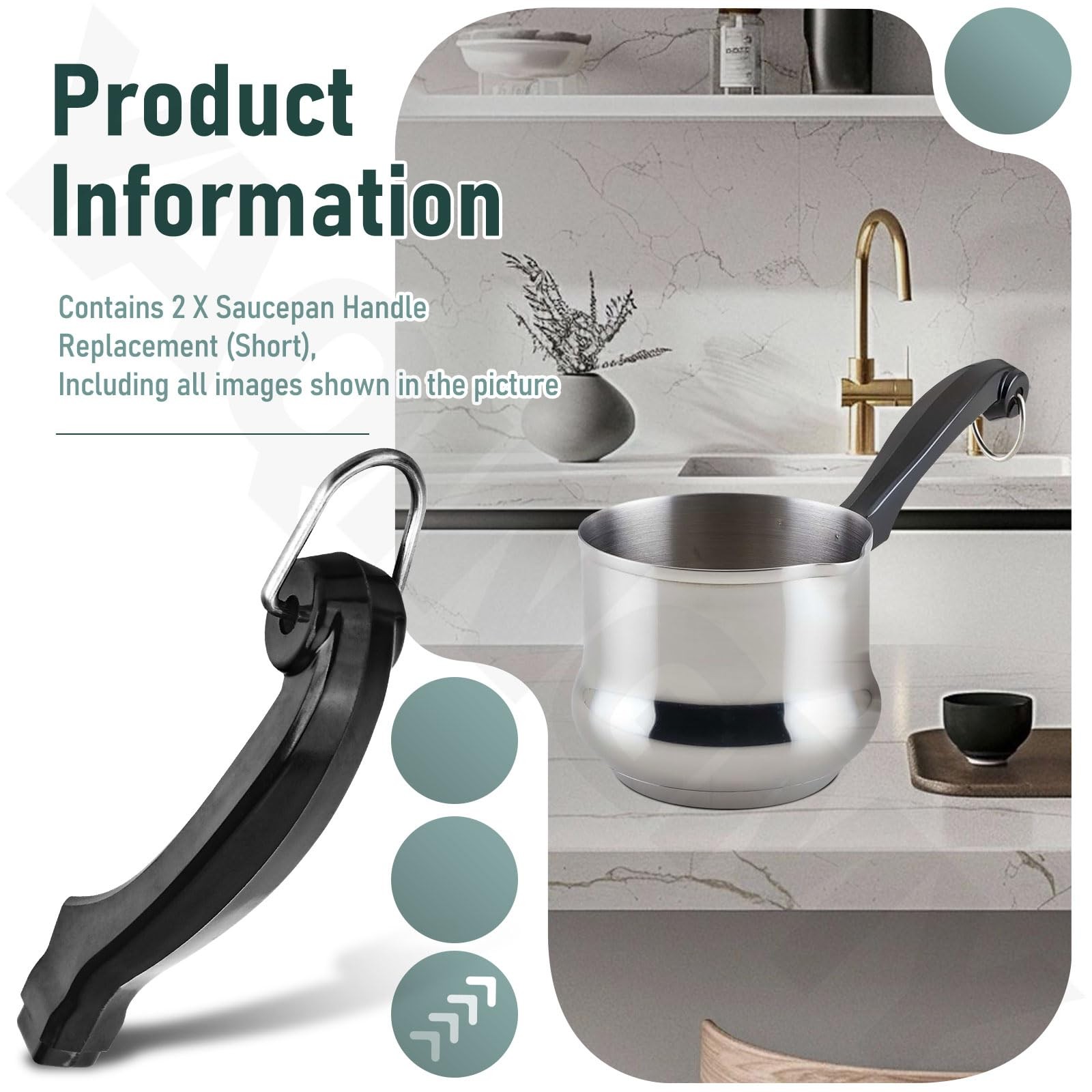 YAQINGMY 2 Pack P08031 Sauce Pan Handle Short for FarberWare Pan Saucepans, S…