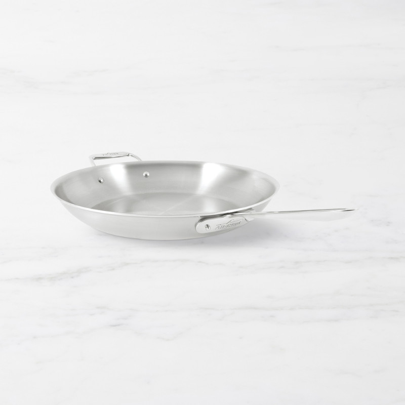 All-Clad D5 Brushed Stainless-Steel Fry Pan with Lid, 14″