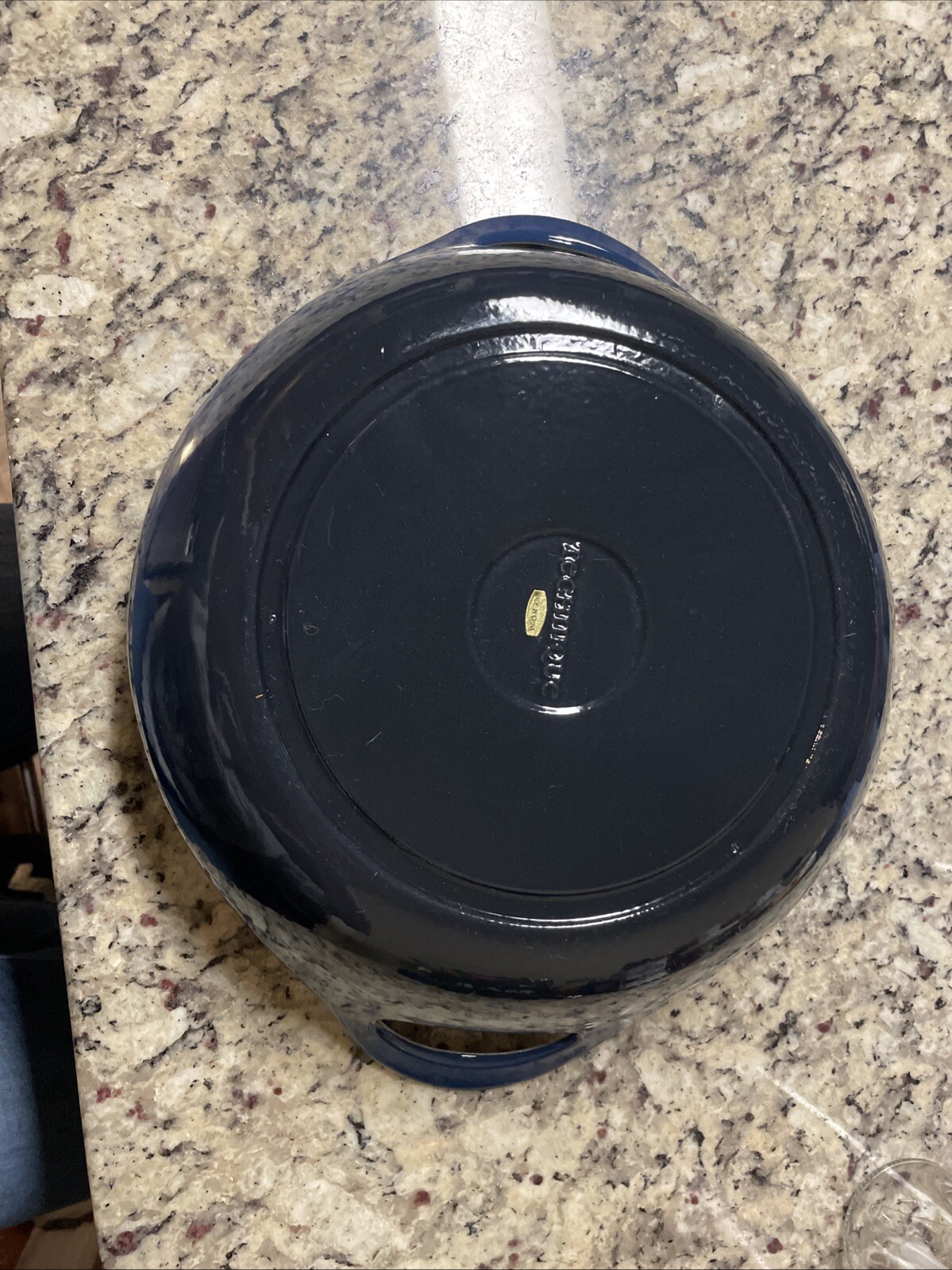 Technique Navy Blue Enamel Cast Iron Skillet Frying Pan Double Handle 11.5 Inch