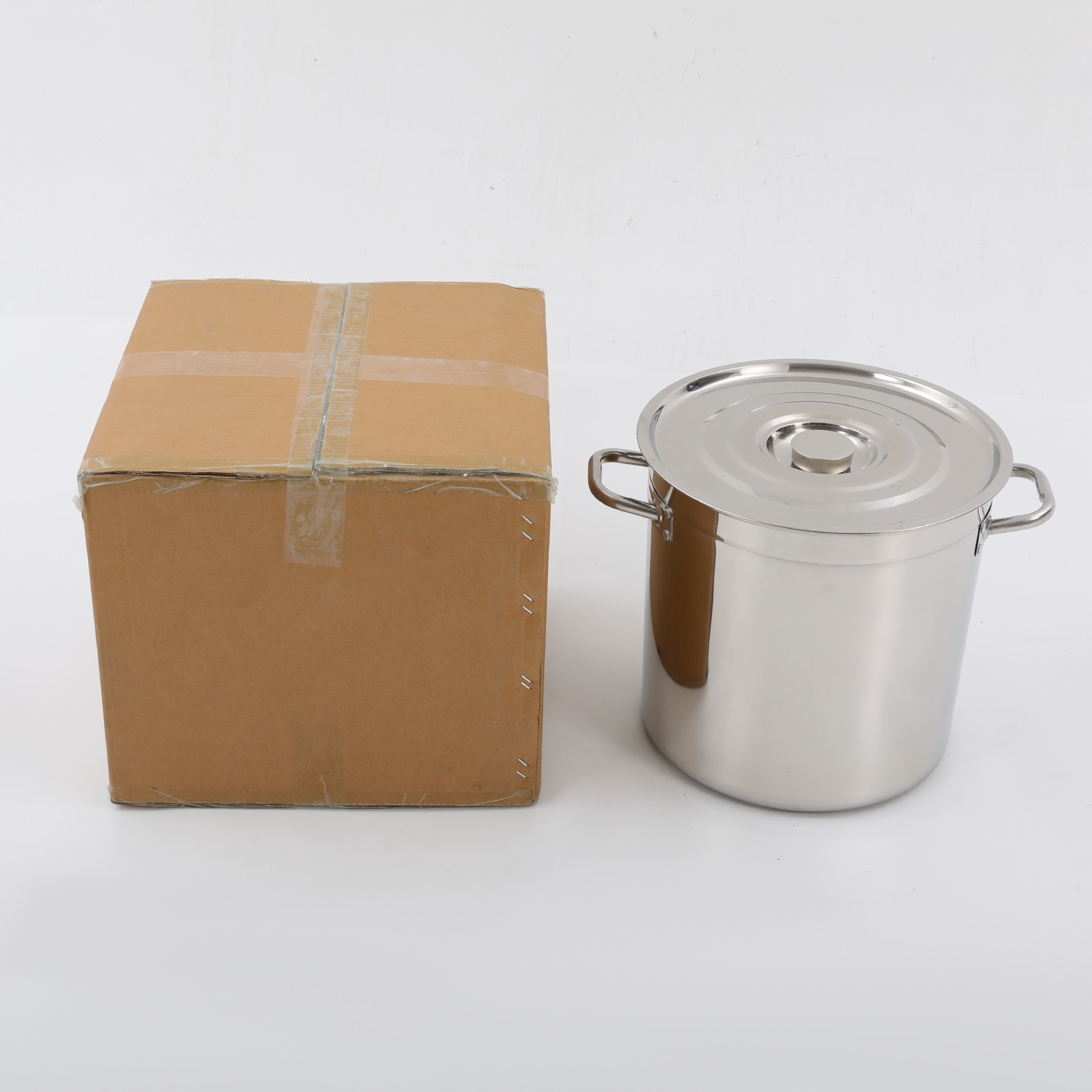 Deep Stainless Steel Stock Soup Pot With Lid Braising Simmering Stew Soup