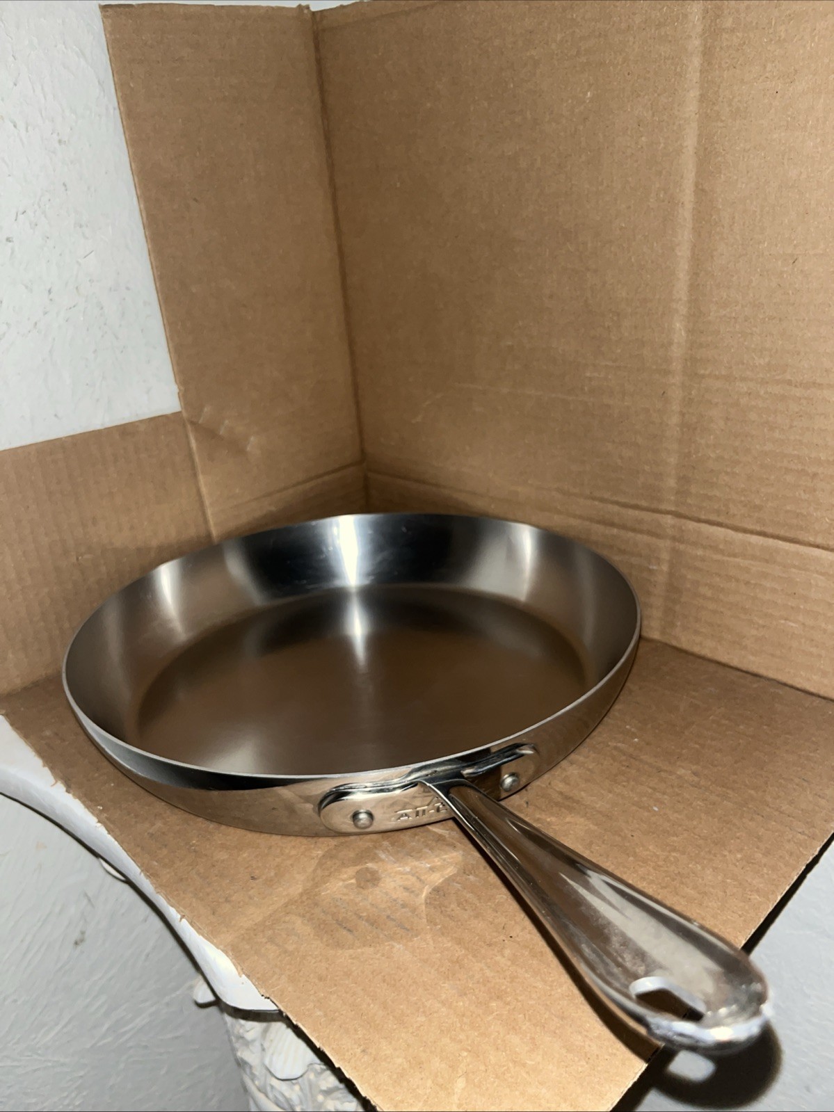 All-Clad 13-1/4” in Stainless Steel Skillet No Lid Induction Ready