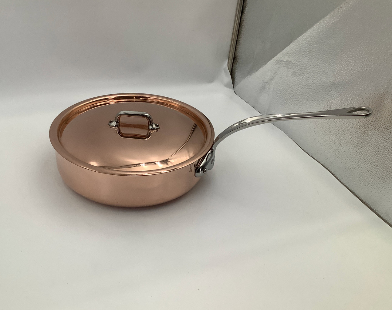 Mauviel M’Heritage 150 S Polished Copper & Stainless Steel Saute Pan, 3.5-qt.