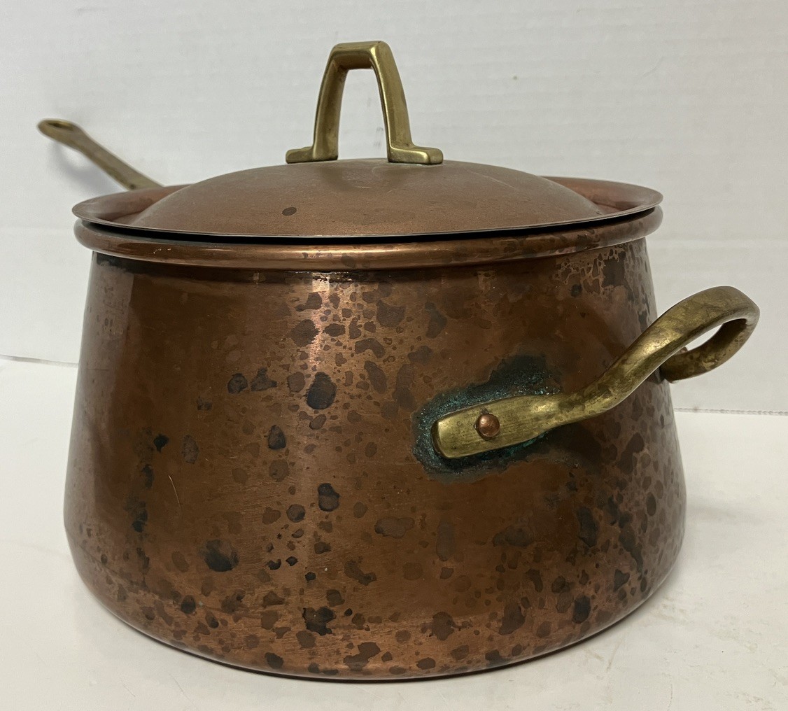 Vtg Professional Douro Portugal Copper Saucepan & Lid 4 Qt Cookware