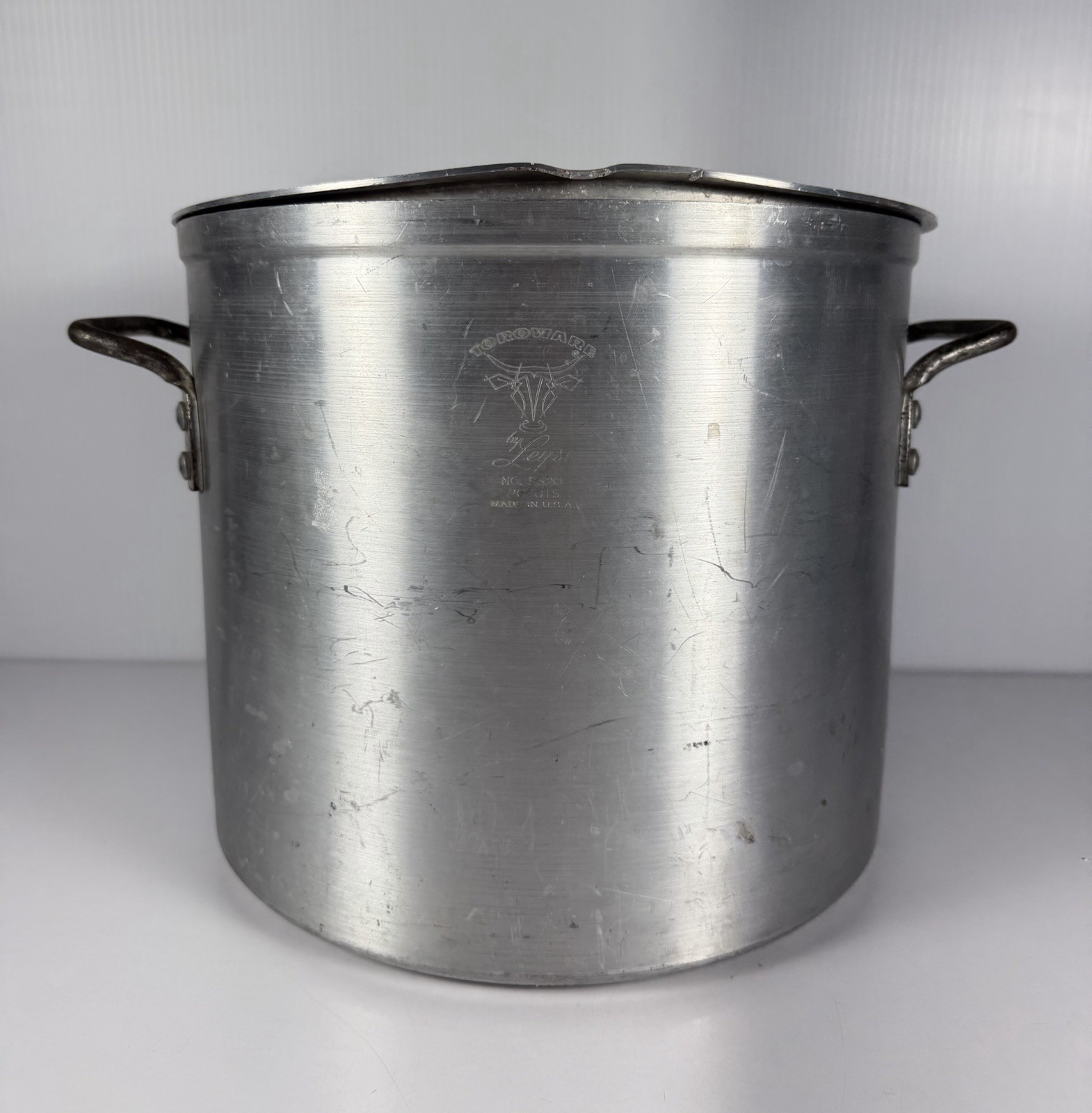 Vintage Toroware By Leyse 20 QT Aluminum Stockpot Saucepan W/ Lid No 5320