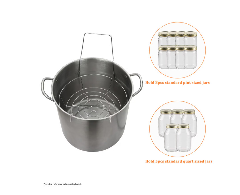 21.5 Quart Stainless Steel Canning Pot with Rack for Home Preserving