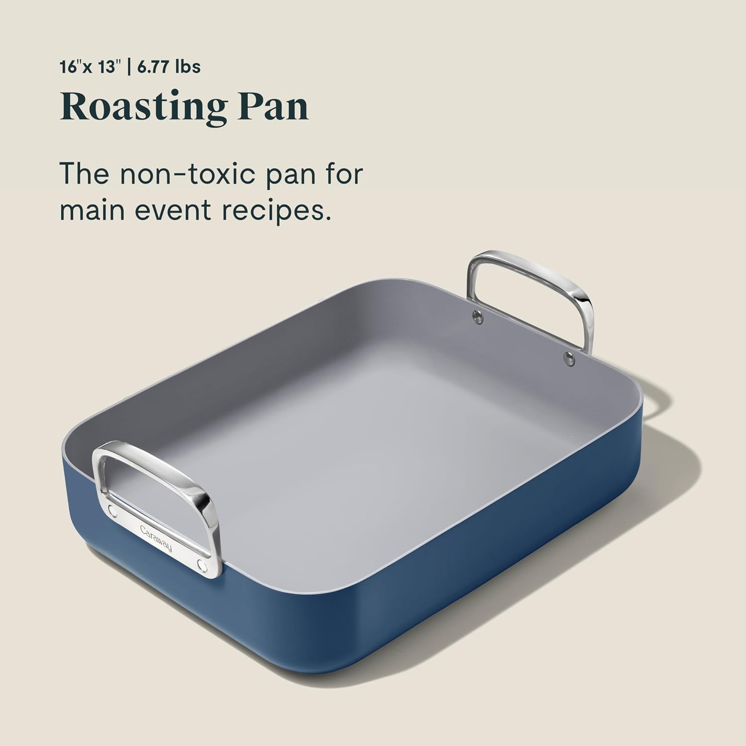 Roasting Pan 16×13” Roasting Pan W/ Rack Non-Stick Ceramic Coated Non Toxic PTFE
