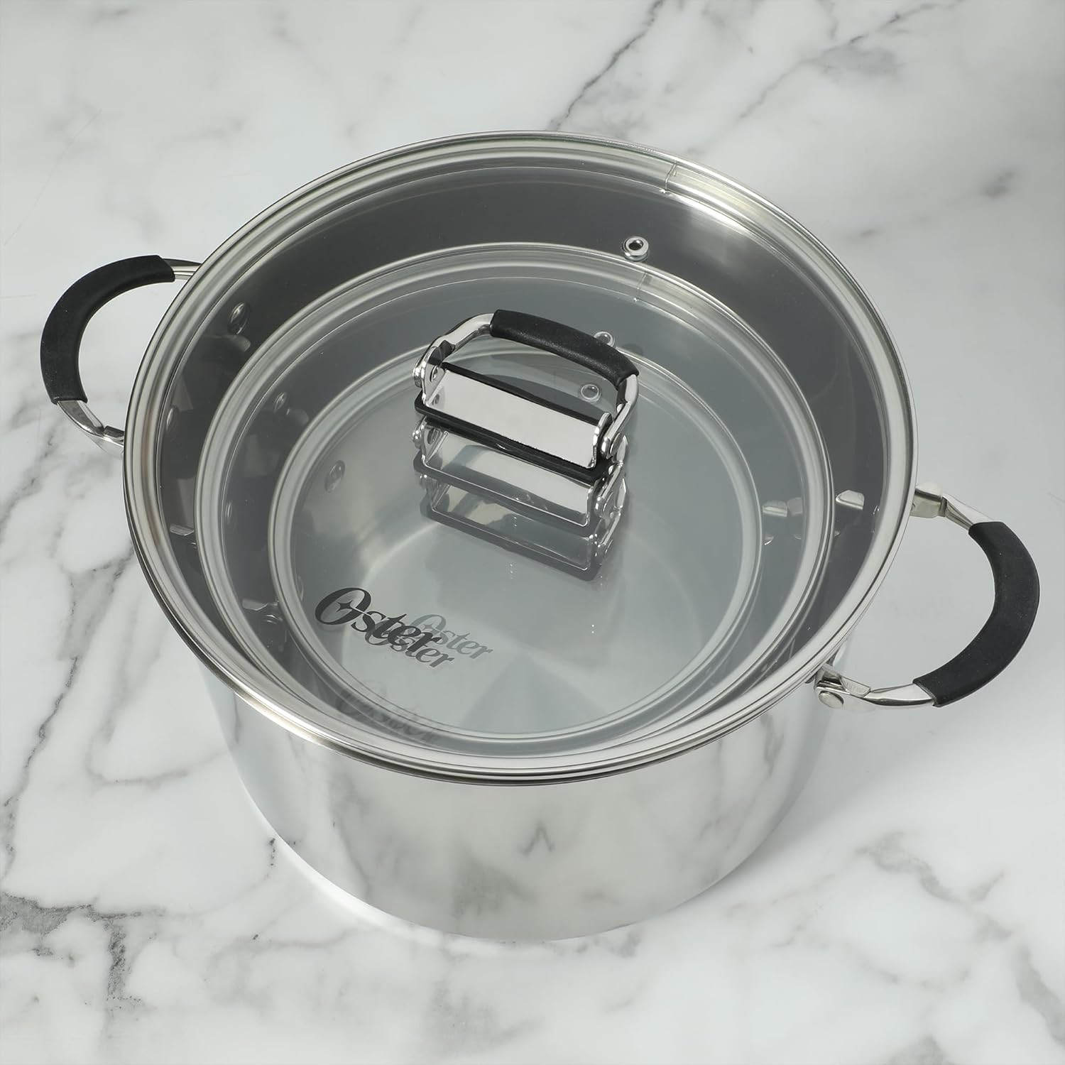 Oster Platinum Silverbolt 6 Piece Stackable Space-Saving Dutch Oven Sauce Pan Co