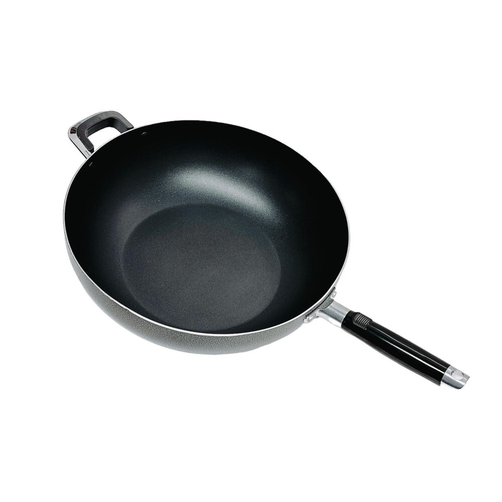 13.5″ (34CM) Non-Stick Coating Wok Pan With Lid Cooking Pot Cookware Frying Wok