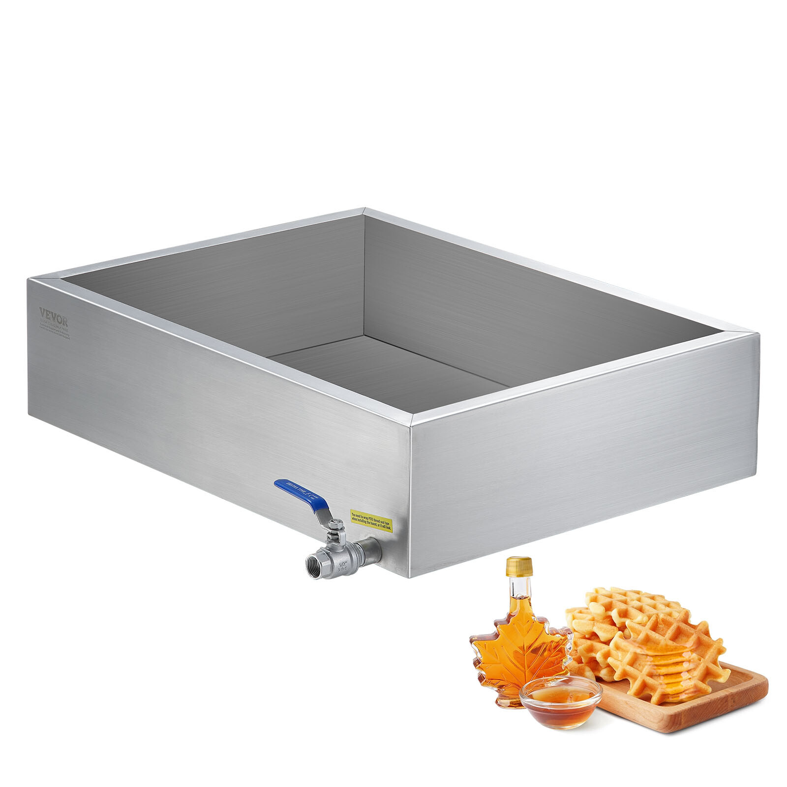 Maple Syrup Evaporator Pan 18X24X6 304 Stainless Steel W/Valve For Home Outdoor