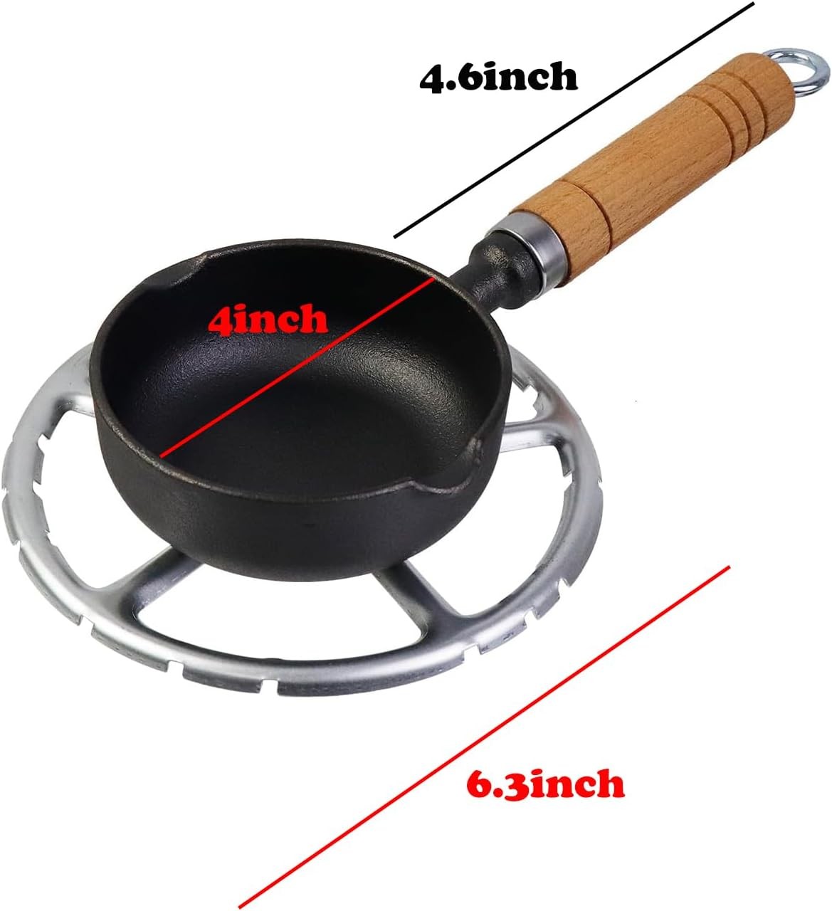 esatis 1 Pcs Mini Cast Iron Skillet Small Skillets Frying Pans, with Wok