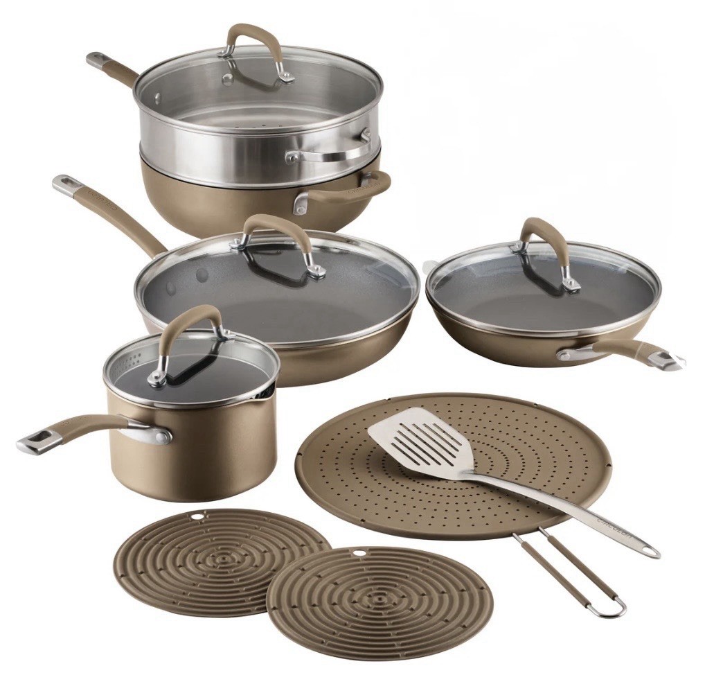 Circulon 13 Piece Non-Stick Cookware Set, A1 Series Scratch Defense BRONZE NEW