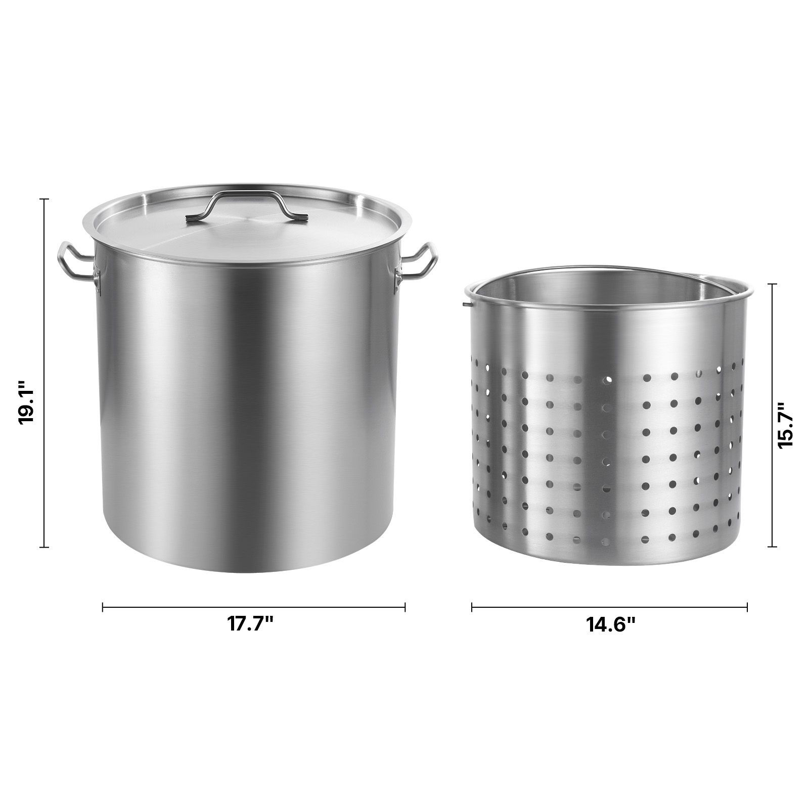 Stainless Steel Stockpot, 84 Quart Large Cooking Pots, Cookware Sauce Pot