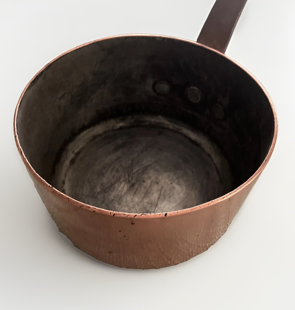 Vintage French Copper 7” Saucepan 2.5mm Solid Heavy 3 lb 4 oz