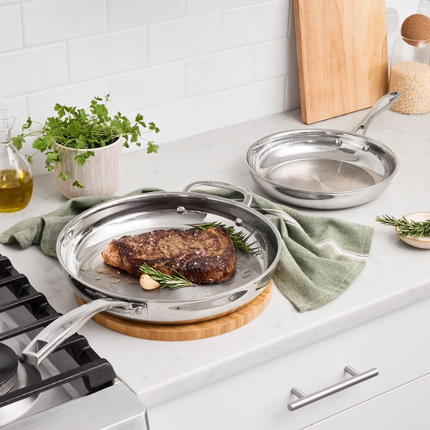 Cuisinart 2-Piece Premium Tri-Ply 10” & 12” Skillet Set
