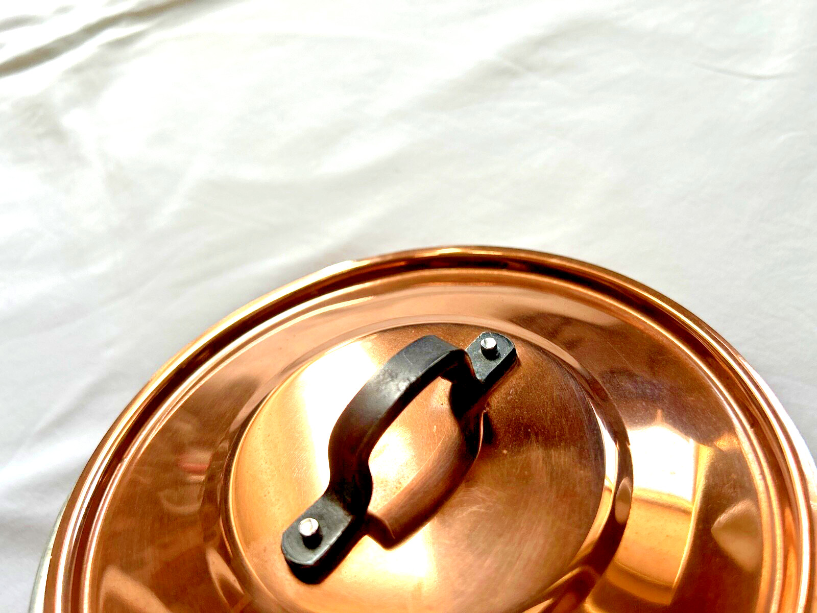 BAUMALU Copper 2 mm Saute Pans and Pots Mixed set of 3 Alsace France New