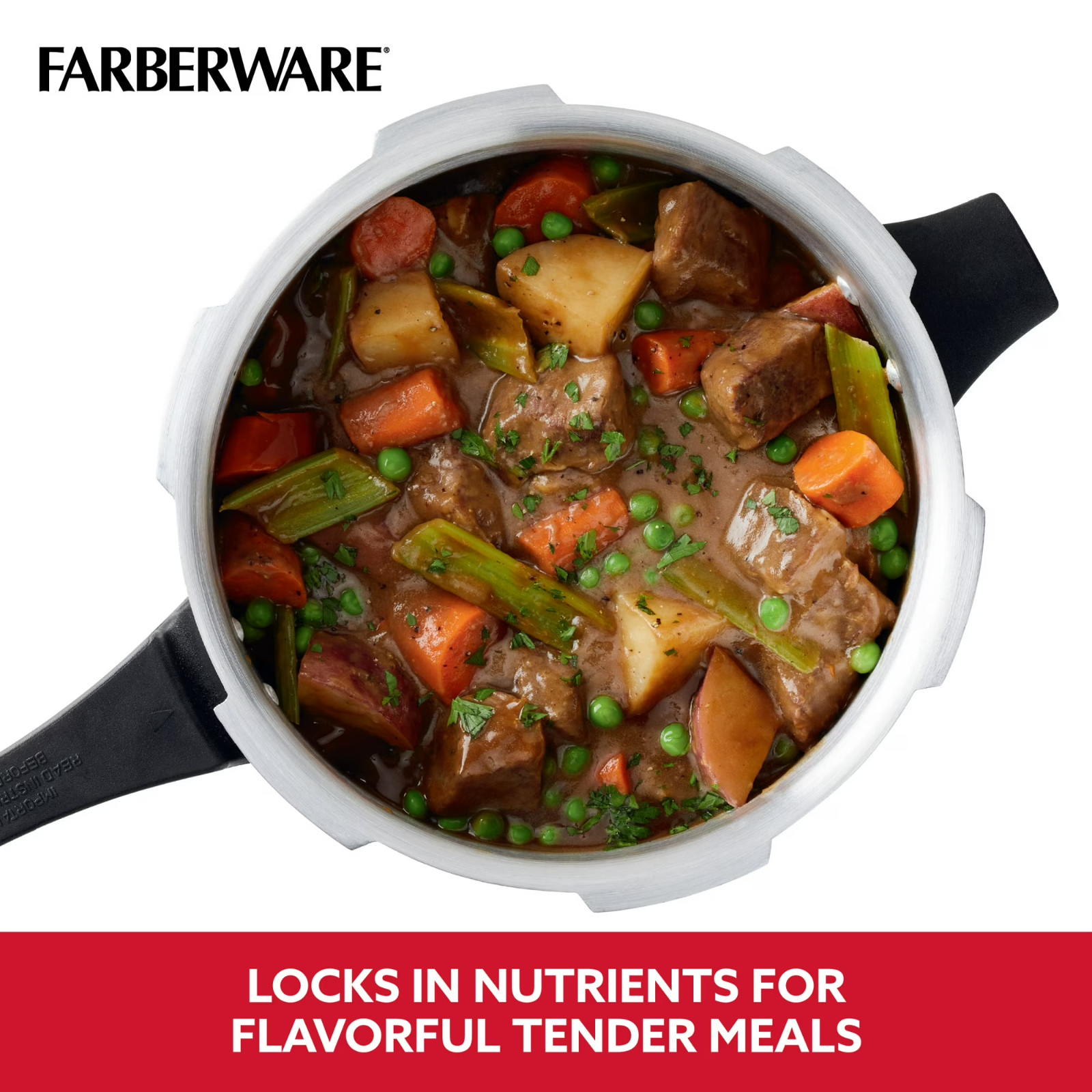 Farberware 6-Quart Aluminum Stovetop Pressure Cooker, Induction Ready