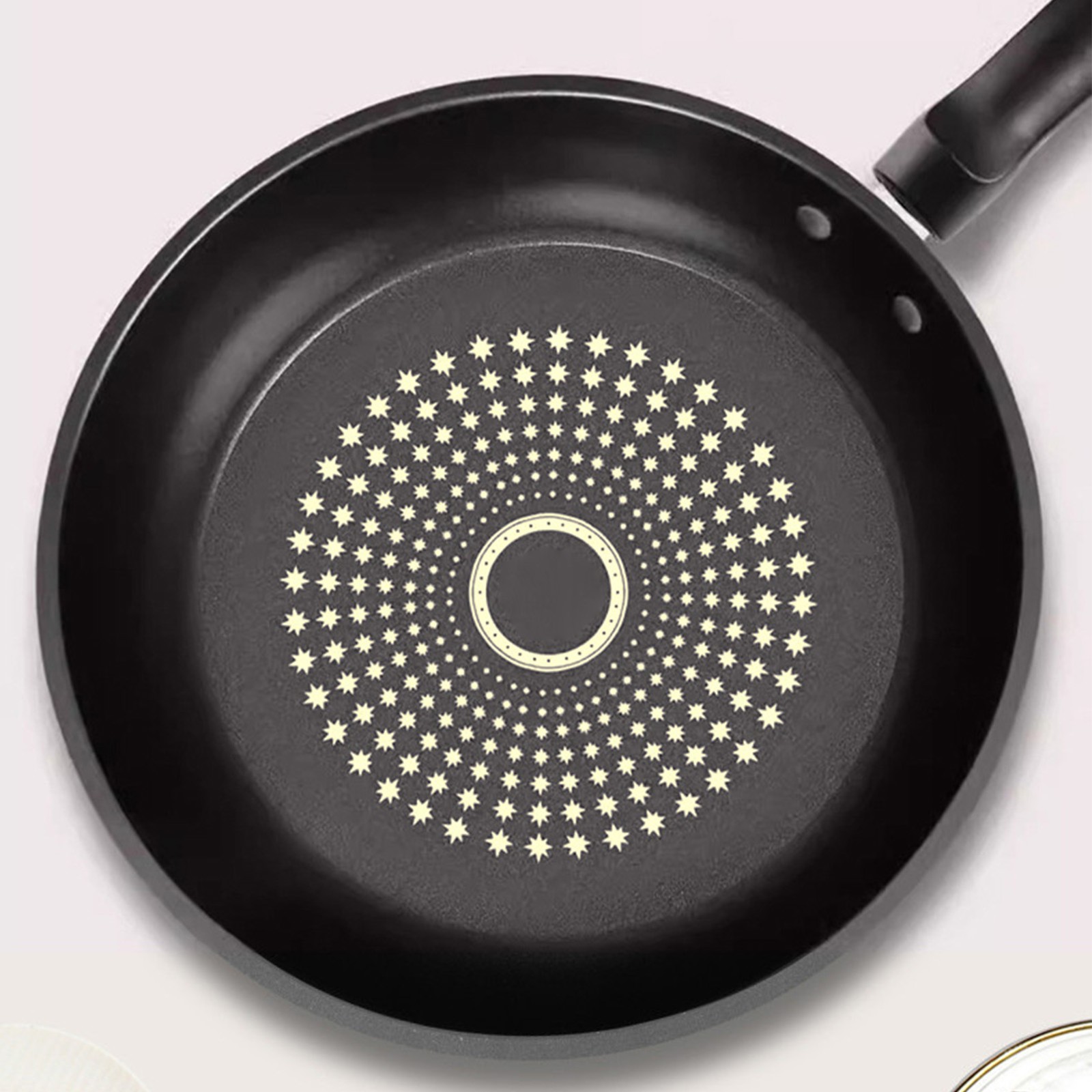 Red Cast Iron Grante Nonstick Frying Pan with Induction Base For Kitchen