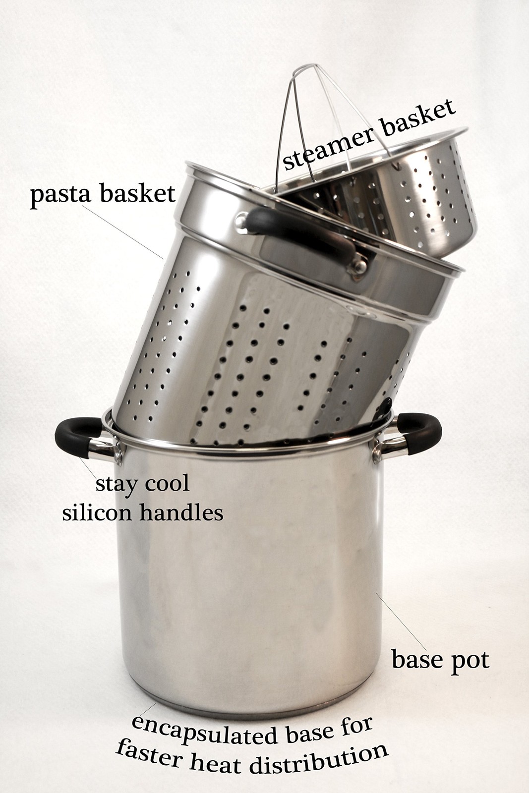 12 Qt Multifunction Stainless Steel Pasta Cooker with Encapsulated Base, Vent…