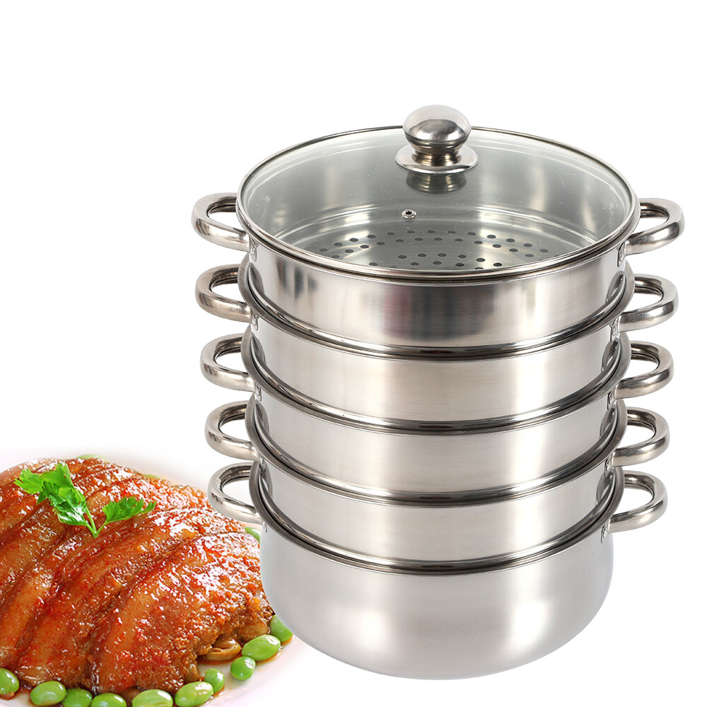 5tier Steamer Cookware Pot Stainless Steel Pot Stainless Steel Food Steamer &Lid