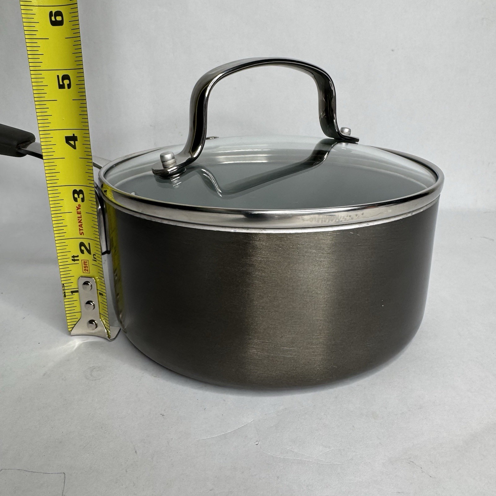 Food Network Non-Stick Ceramic Coated 1.5 Quart/1.4 Liter Pot with Lid Graphite