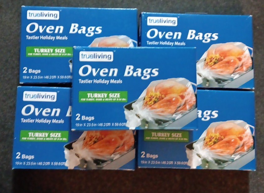 5 Pks Trueliving Oven Bags Turkey Size Hams Meats 8-24 lb 2 Ct bags (L33)