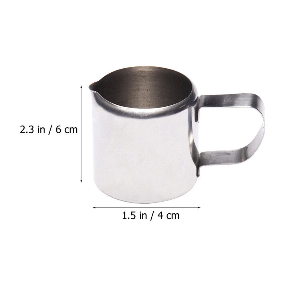 2Pcs Steaming Pitcher Stainless Steel Sauce Jugs Espresso Measuring Cup 57ml US